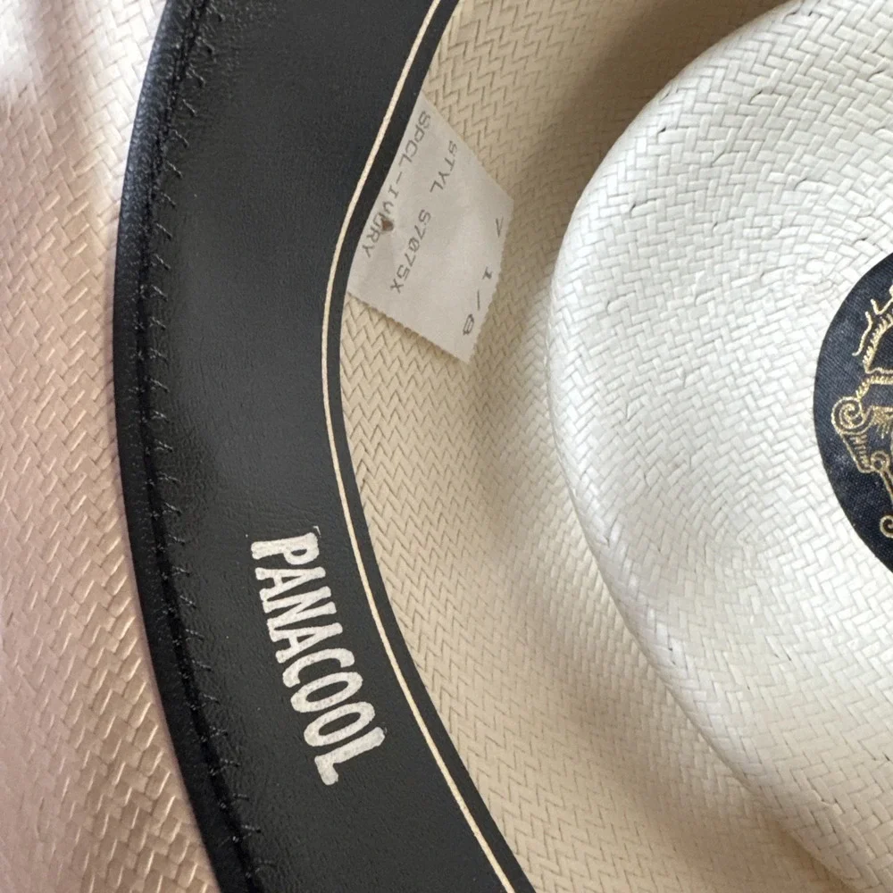 Vintage Beaver Brand "Panacool" Straw Hat Southwestern Fedora M 56-57 - Picture 8 of 8